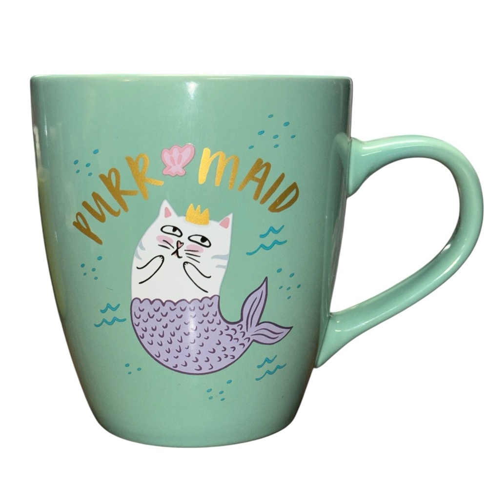 Cracker Barrel Mint Green Purr-Maid Mug